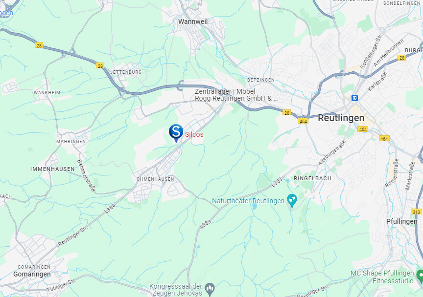 GoogleMaps Auszug auf Firmenhauptsitz in Reutlingen